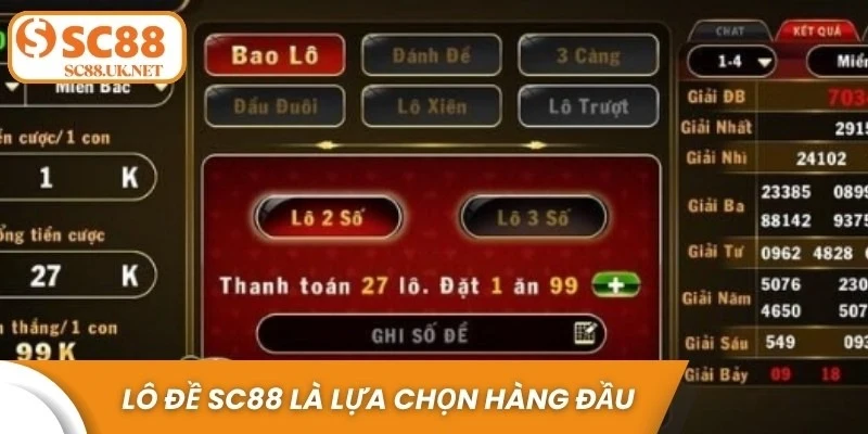 Lô đề SC88 là lựa chọn hàng đầu cho cộng đồng cược thủ trực tuyến