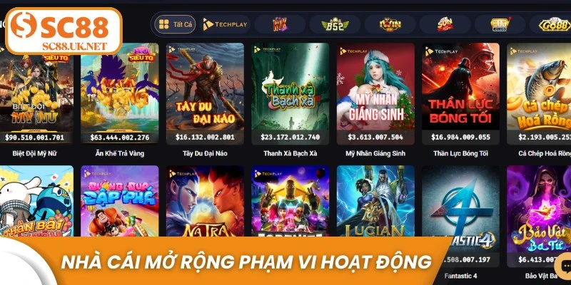 Nhà cái đã mở rộng phạm vi hoạt động ra nhiều quốc gia toàn cầu